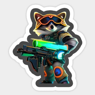 Cute Steampunk Racoon Sticker